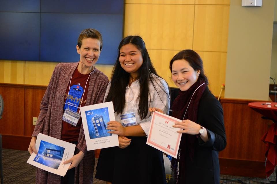 Julie Nguyen attended her first conference, WoPhyS '18, and won a Best Poster award. 